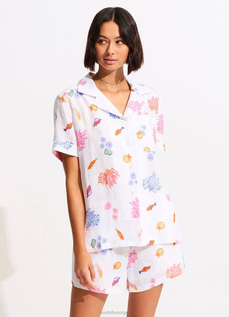 klær Seafolly under havet strand kort hvit kvinner D86N750