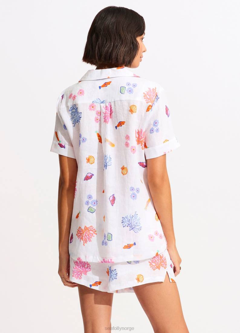 klær Seafolly under havet strand kort hvit kvinner D86N750