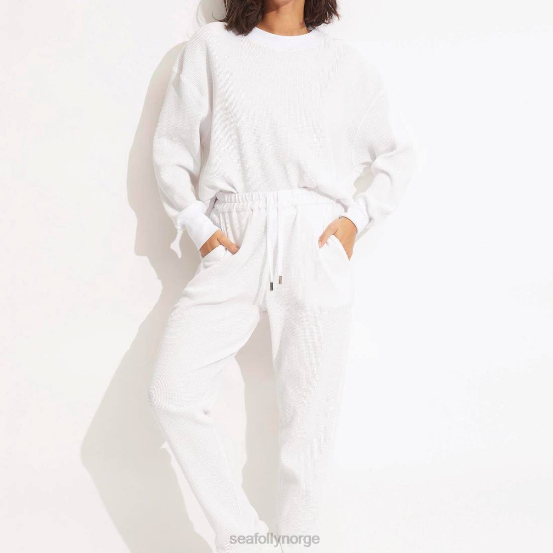 klær Seafolly vaffelbukse hvit kvinner D86N664