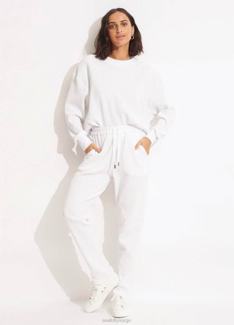 klær Seafolly vaffelbukse hvit kvinner D86N664