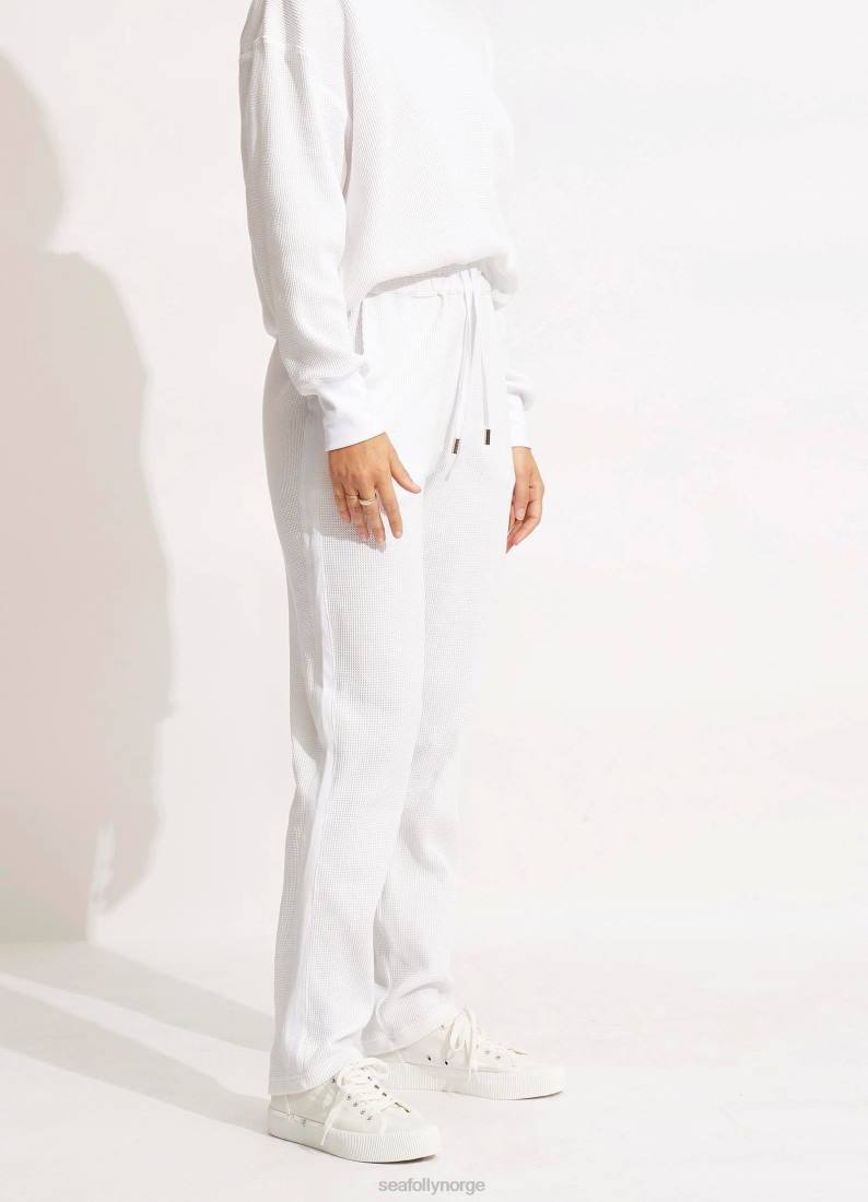 klær Seafolly vaffelbukse hvit kvinner D86N664