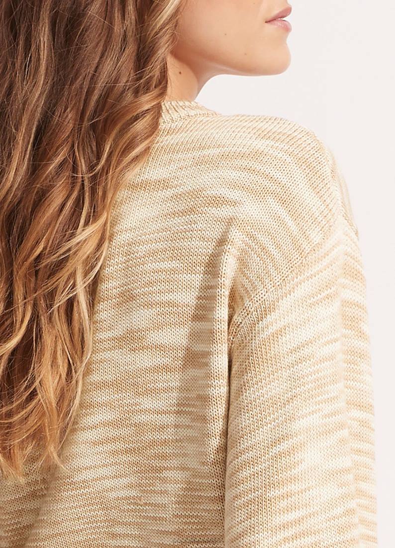 klær Seafolly mergelstrikket genser sand kvinner D86N644