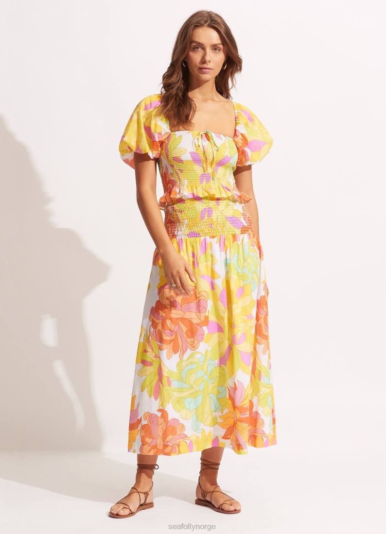 klær Seafolly Palm Springs rynker skjørtlime lys rampelyset kvinner D86N726