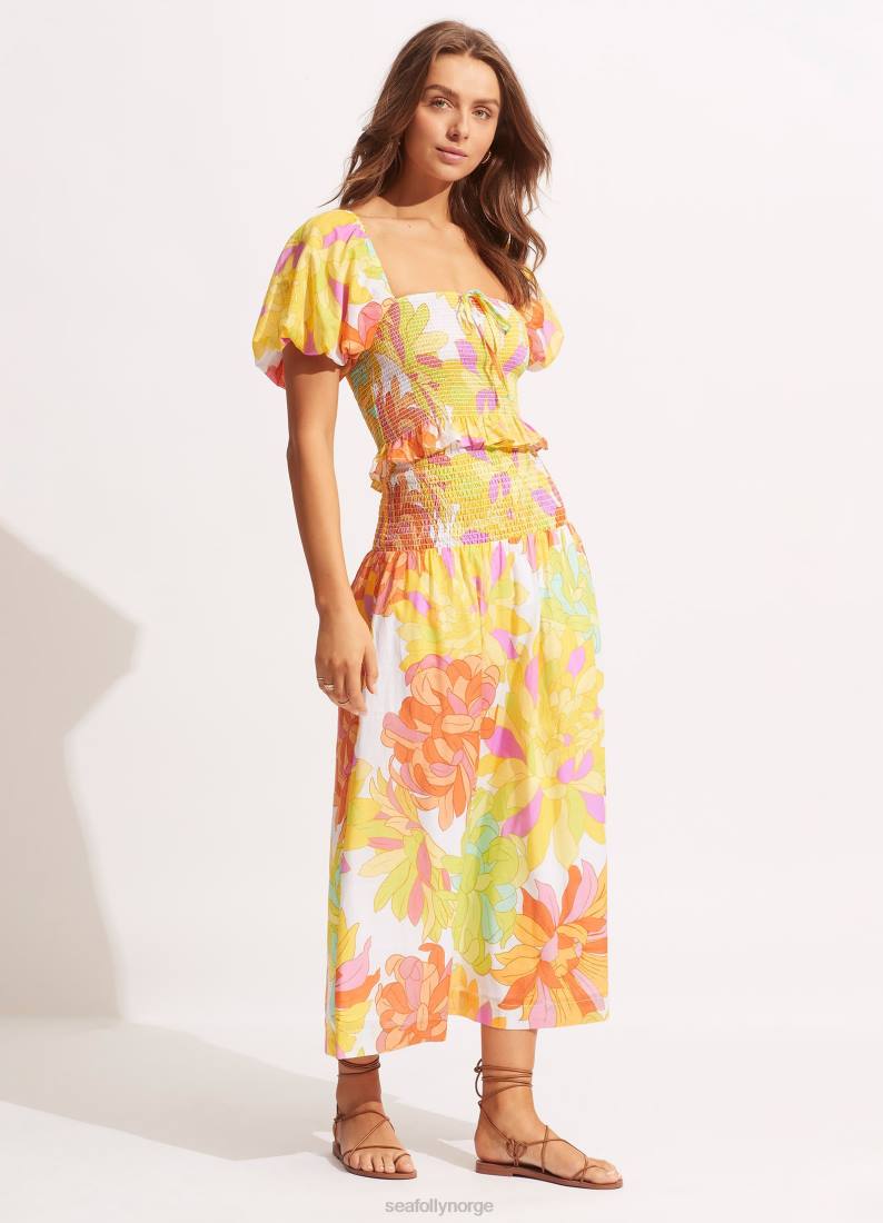 klær Seafolly Palm Springs rynker skjørtlime lys rampelyset kvinner D86N726