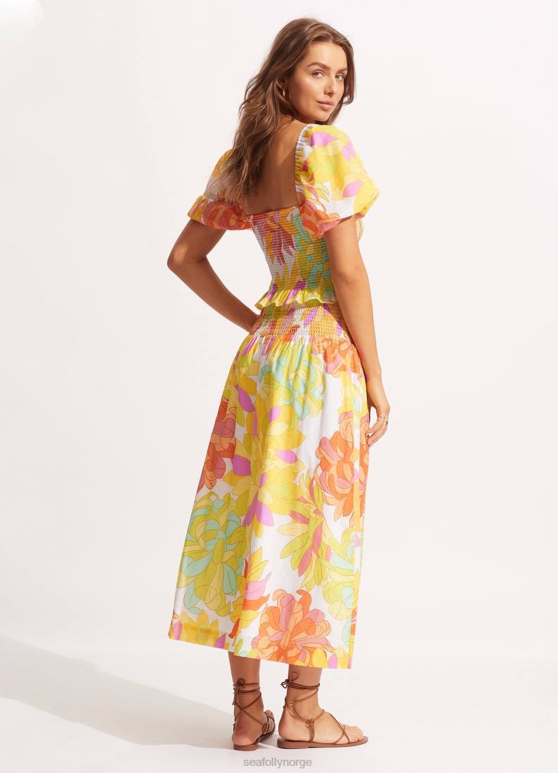 klær Seafolly Palm Springs rynker skjørtlime lys rampelyset kvinner D86N726