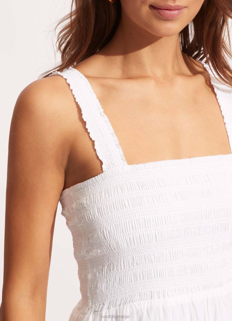 klær Seafolly beach house kjole hvit kvinner D86N677