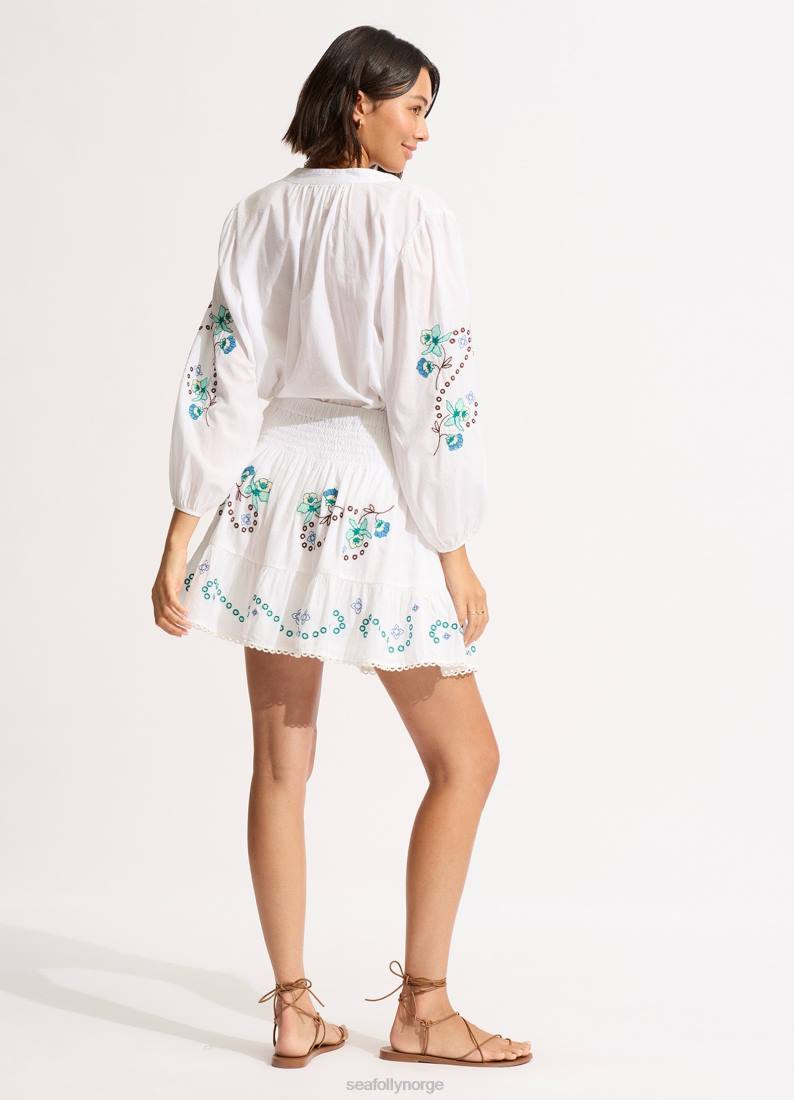 klær Seafolly eden broderi skjørt hvit kvinner D86N722