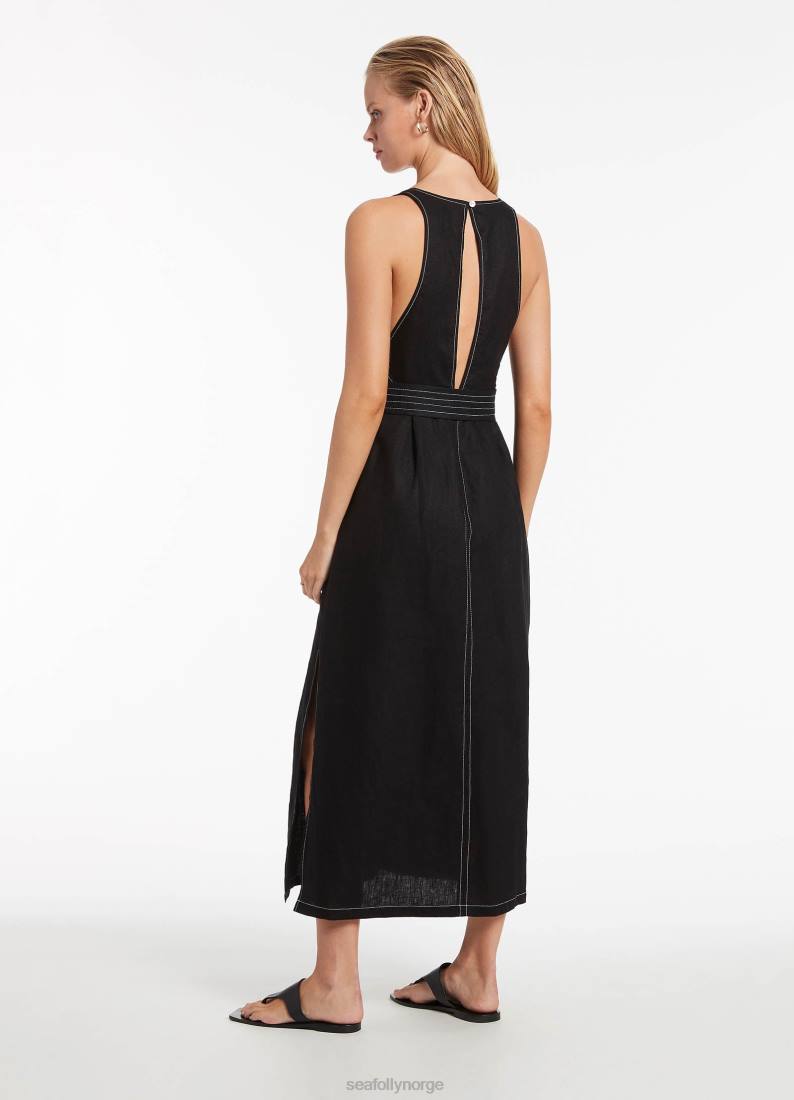 klær Seafolly jetset dykksøm kjole svart kvinner D86N701