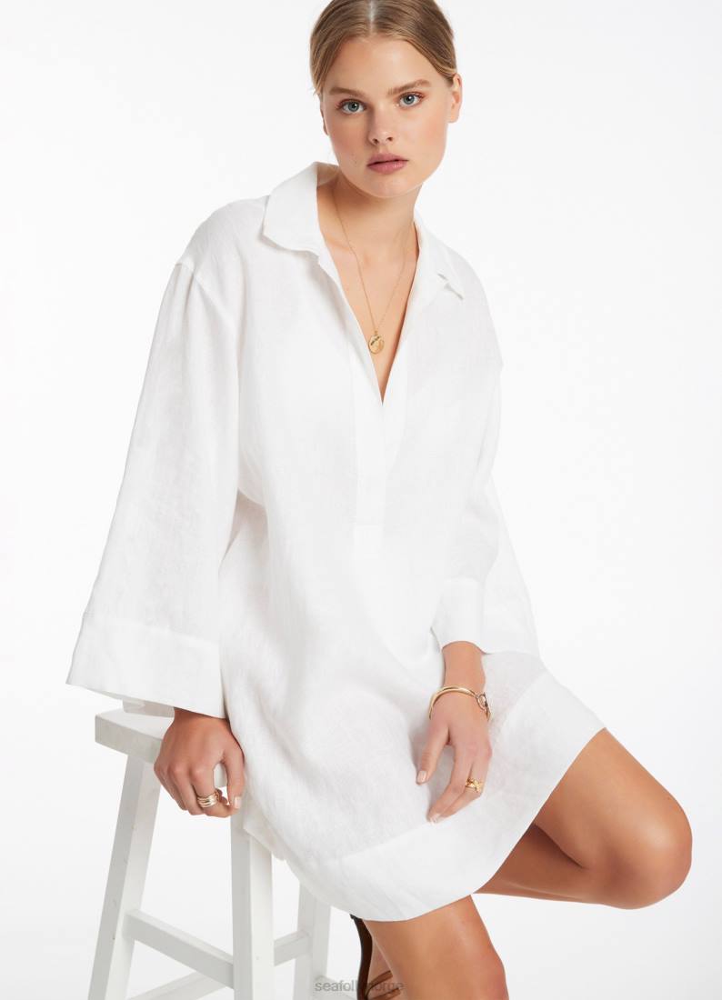 klær Seafolly jetset genser kaftan hvit kvinner D86N702