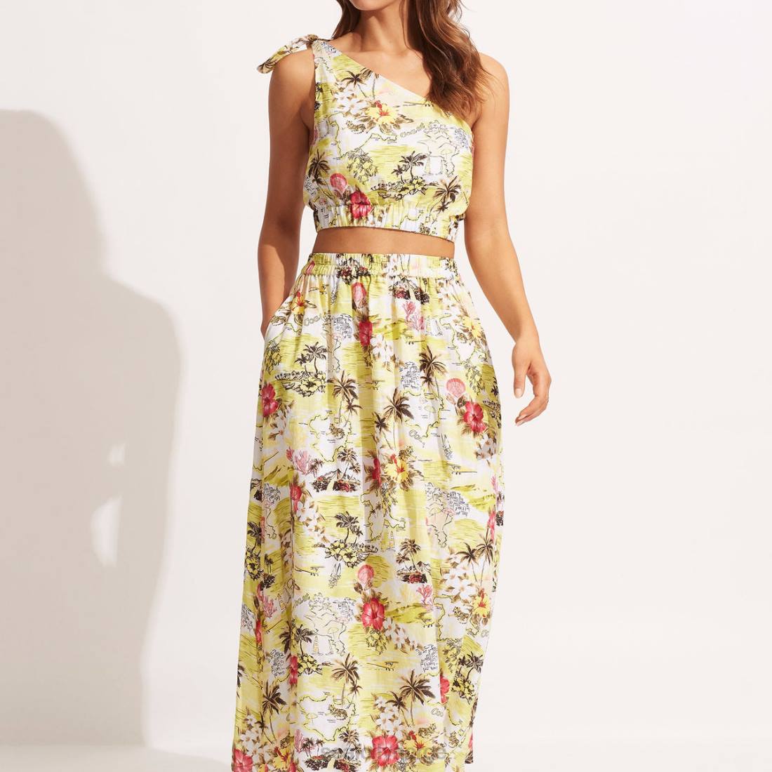 klær Seafolly kyst til kyst skjørt vill lime kvinner D86N729