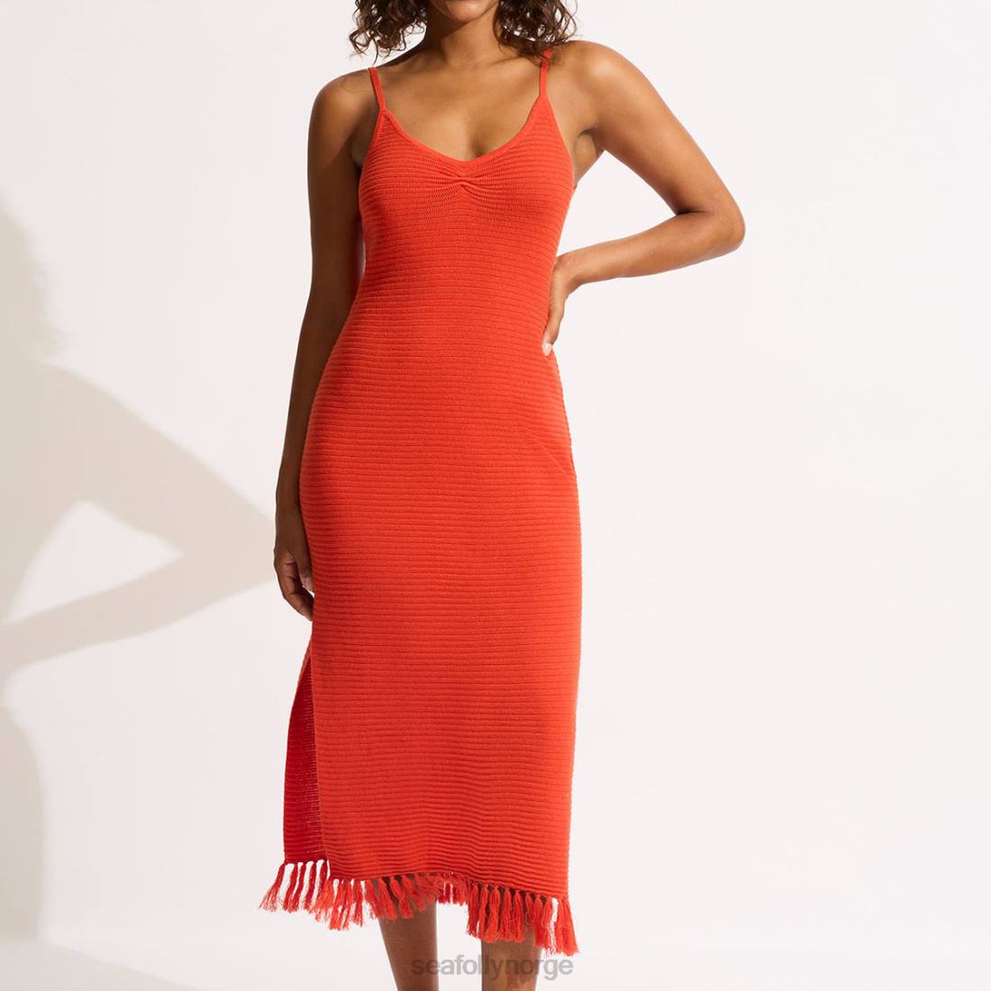 klær Seafolly maxi strikket dekke opp tamarillo kvinner D86N657