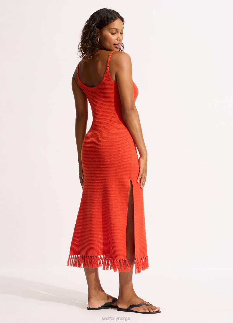 klær Seafolly maxi strikket dekke opp tamarillo kvinner D86N657