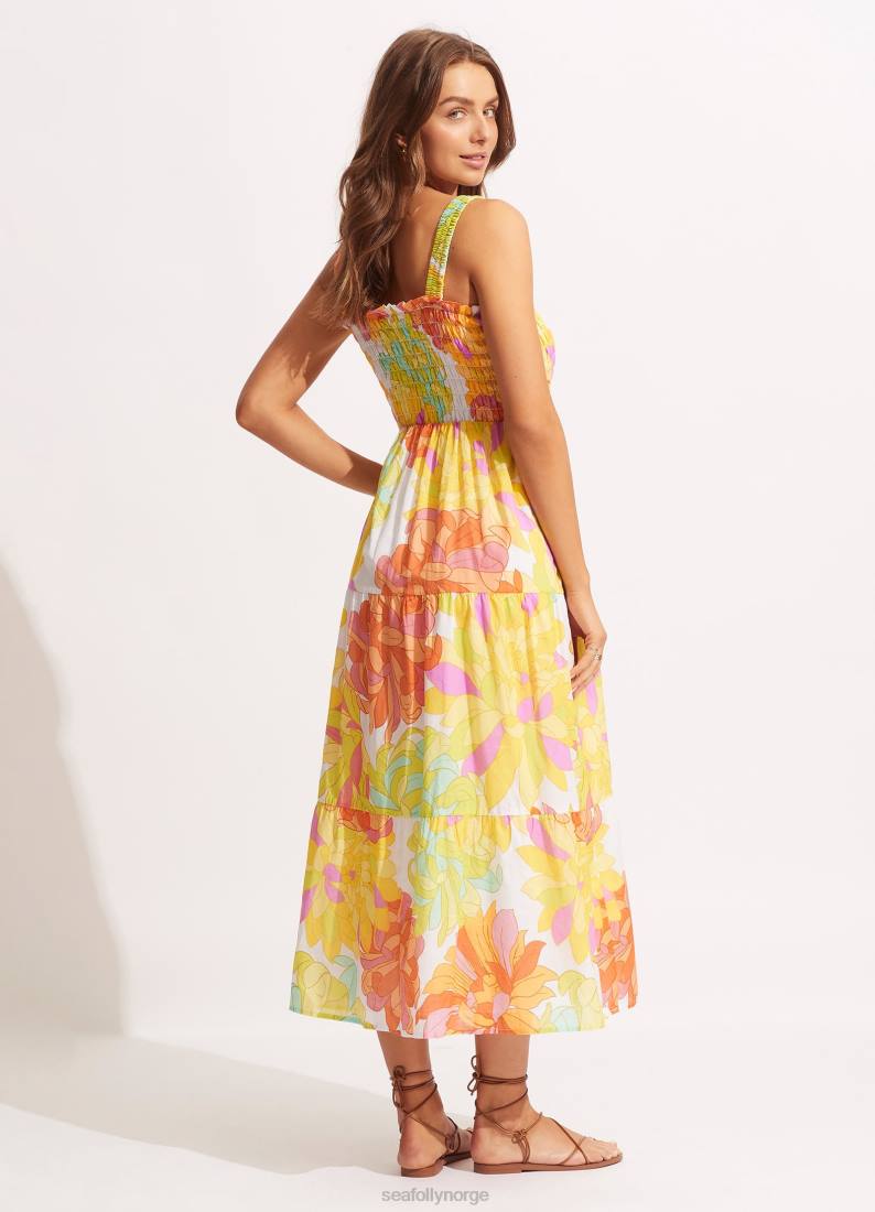 klær Seafolly palm springs midi dresslime lys rampelyset kvinner D86N666