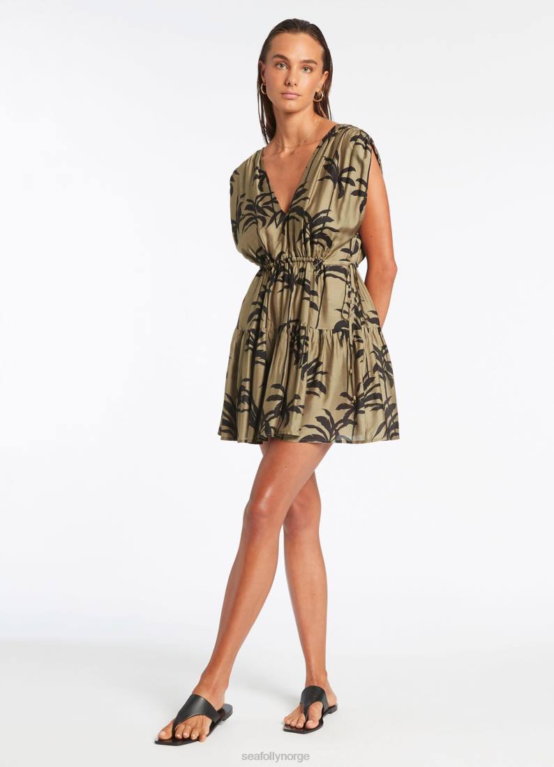 klær Seafolly palme lagdelt dekke opp oliven kvinner D86N704