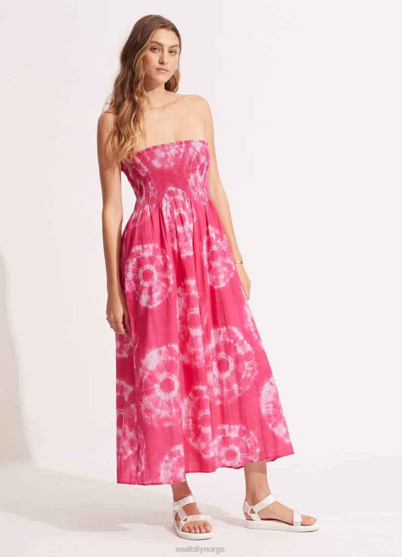 klær Seafolly tie dye maxi skjørt/kjole rosa rosa kvinner D86N696