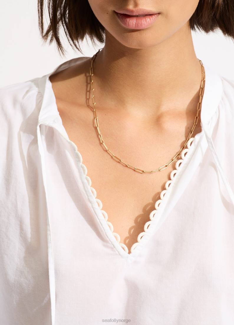 klær Seafolly eden broderi topp hvit kvinner D86N737