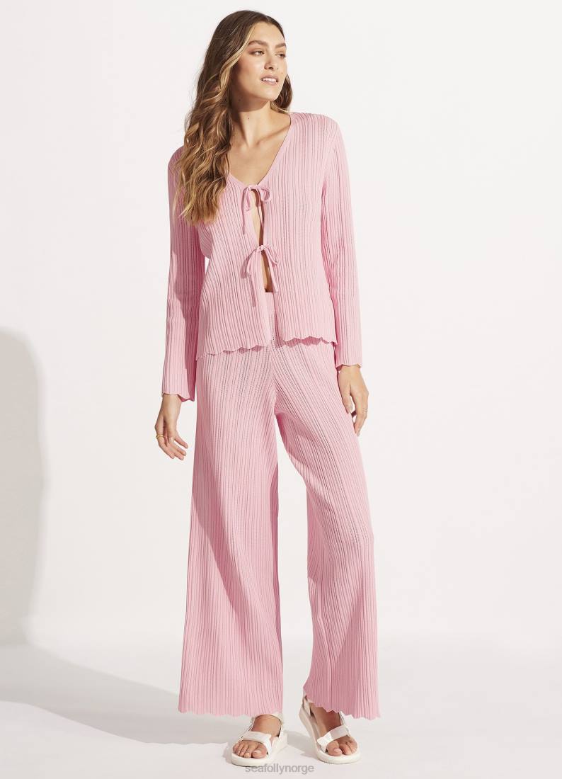 klær Seafolly heklet knytestrikket topp parfait rosa kvinner D86N648