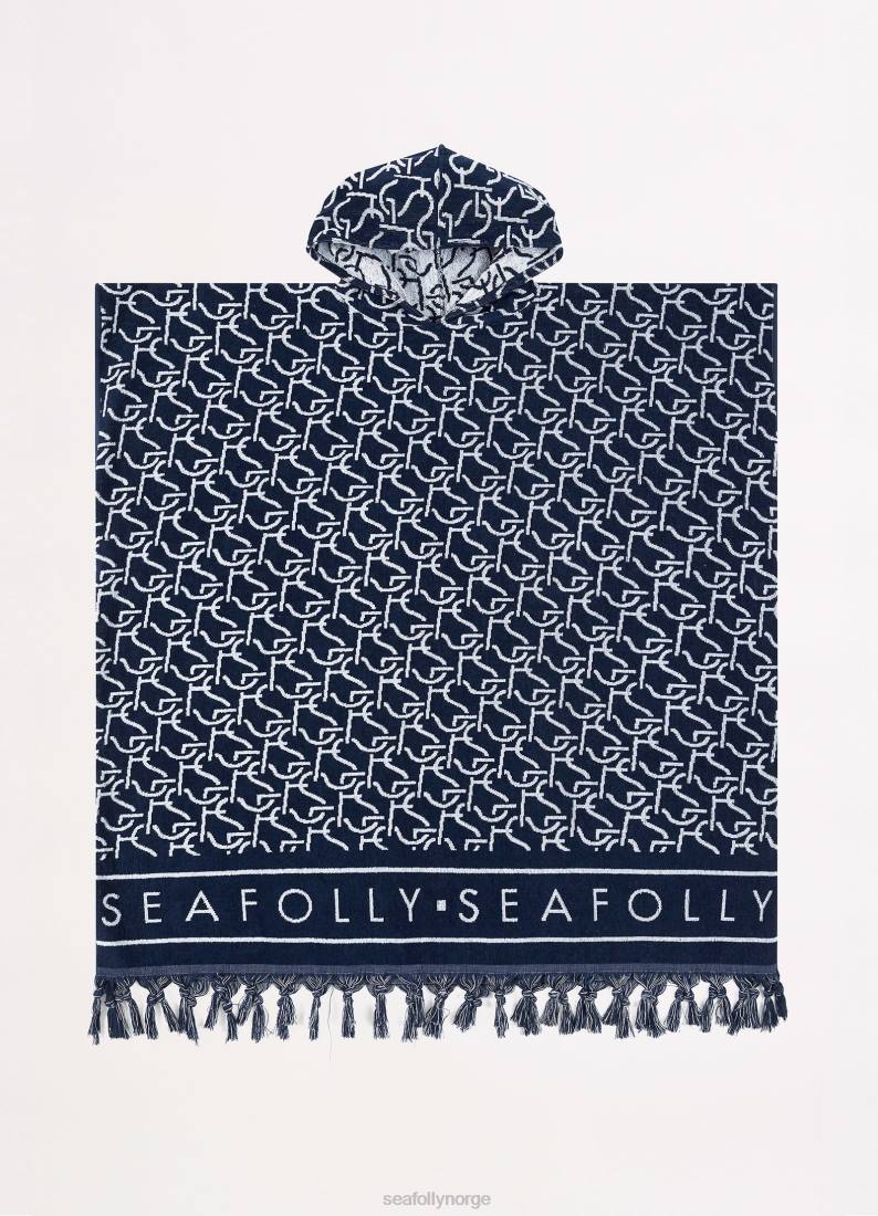tilbehør Seafolly sf monogram håndkle poncho ekte marine kvinner D86N774