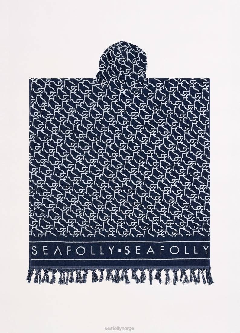 tilbehør Seafolly sf monogram håndkle poncho ekte marine kvinner D86N774