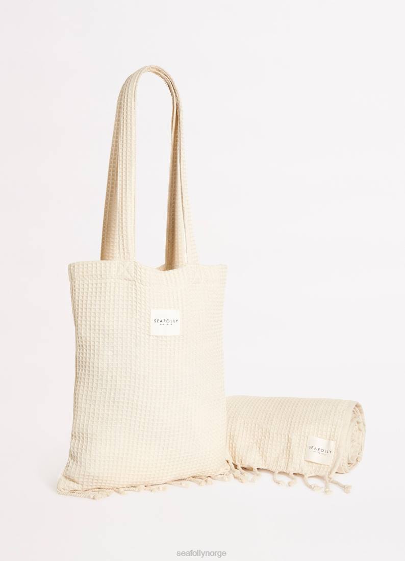 tilbehør Seafolly vaffelhåndkle og veskesett sand kvinner D86N770